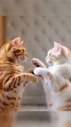 The Most Peaceful Cat Battle Ever #cat #cutecat #aianimation