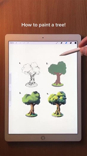 Digital Art Tutorial: How to Paint Trees on Procreate