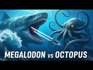 Giant Megalodon vs Giant Octopus Brave Rescue Team Battle!”