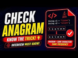Best way to check the Anagram Using Frequency Array | Java Interview Question