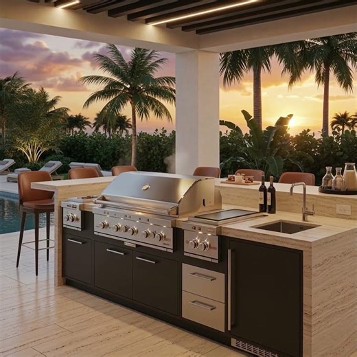 Luxury Backyard BBQ | Wireframe to Photorealistic Architectural Visualization |