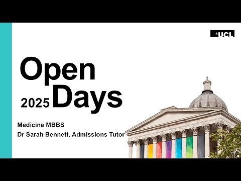 UCL Medicine MBBS BSc 2025 Virtual Open Day
