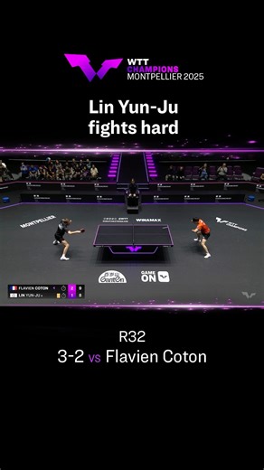 43K views · 782 reactions | Five games of pure intensity! ‍ Lin Yun-Ju secures his second consecutive win over Flavien Coton after their exchange at #WTTLondon last week, ending the young Frenchman's #WTTChampions debut run in a gripping 3-2 joust ⚡️ #TableTennis | World Table Tennis | Facebook