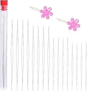 Kogyxe 16 Pcs Big Eye Beading Needles 4 Sizes Beading Needles