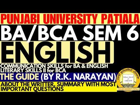 The Guide by RK Narayan | BA Sem 6 English Compulsory | English BA 6th Semester | BA 6 Semester