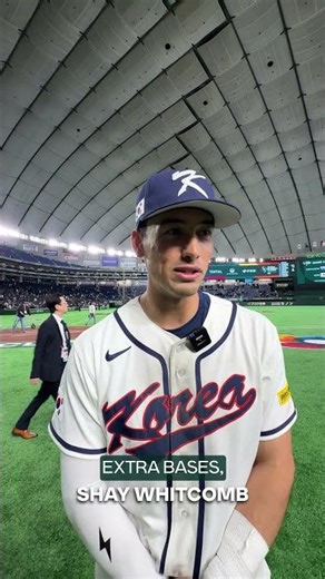Shay Whitcomb explains the origins of Team Korea's airplane celly ✈️ #WorldBaseballClassic