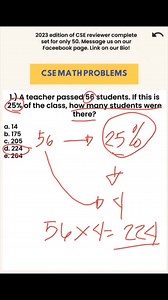 CIVIL SERVICE EXAM REVIEWER 2023 MATH PROBLEMS #CSC2023 #civilserviceexam #reels #CSEExam #trend #fyp #fypシ゚ #StarsEverywhere #fbreelsvideo #nocopyrightinfringementintended | Online Review