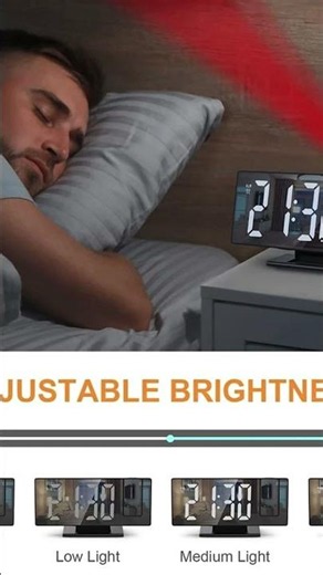 180° Arm Projection Alarm Clock – Time & Temperature Display
