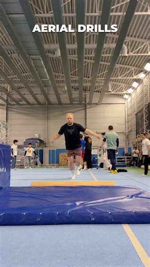 Aerial Drills Using a Soft Block In these aerial drills, a soft block is used to make the learning process safer and reduce fear during the skill. At the same time, a separate piece of equipment is used specifically for the takeoff phase — such as a gymnastics springboard, a training wedge, or another elastic surface. Gym: @cska_kyiv #acrobatictraining #aerialdrills | Savchuk Ivan