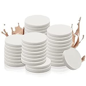 20 Pcs Round Makeup Sponge Set For Face Curve Blending, Facial Powder Puff Wet and Dry Dual Use, Sponges Foundation Makeup Blender