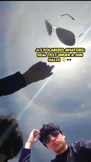 Testing the J+S Polarized Aviators under a real sun halo! ☀️ #viralvideos #viral #viralreels #beach