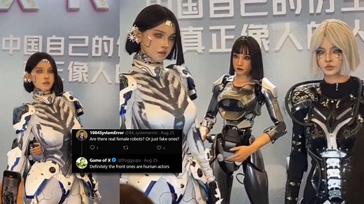 Life-Sized Humanoid Robot Girls At Beijing World Robotics Conference Confuses The Internet