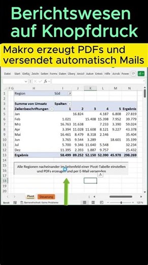Berichtswesen auf Knopfdruck: Pivot → PDF → Mail!