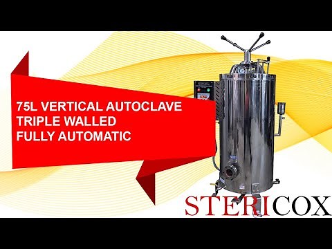 75 Liters Triple Walled Fully Automatic Vertical Autoclave For Hospital