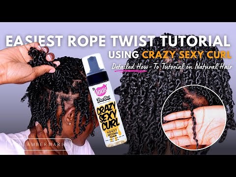 EASIEST ROPE TWIST TUTORIAL ON NATURAL HAIR 😍🤌🏾 | THE DOUX CRAZY SEXY CURL MOUSSE