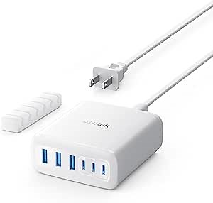 Anker Desktop Charger, Fast Charging USB C Charger, 112W Max 6-Port Charging Station, for iPhone17, iPad, MacBook, Samsung and More (Cable Not Included)