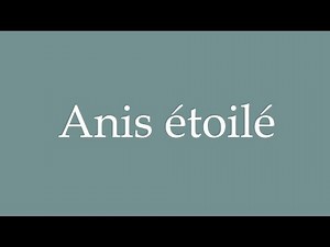 How to Pronounce ''Anis étoilé'' (Star anise) Correctly in French