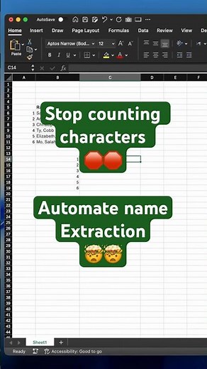 Extract Names Perfectly with LEFT #excel #tutorial #exceltricks