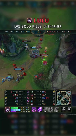 Lulu LV1 SOLO KILLS Skarner | EUW Master Patch 26.14 #shorts