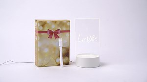 3D Acrylic Rewritable Led Light Note Board Lamp 3d Message Board Acrylic Lamp