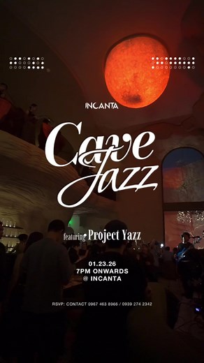 BACK BY POPULAR DEMAND: #CaveJazz at Incanta—an evening of intentional soul music. Led by Project Yazz, known for blending contemporary jazz with soul, groove, and modern Manila soundscapes, each set unfolds differently, responsive to the room, the crowd, the moment. This isn’t background music. It’s listening music. The kind that slows conversations, deepens nights, and makes time feel suspended inside cave walls. 📅 Friday, January 23, 2025 🕖 7PM onwards 📞 RSVP: 0967 463 8966 / 0939 274 2342
