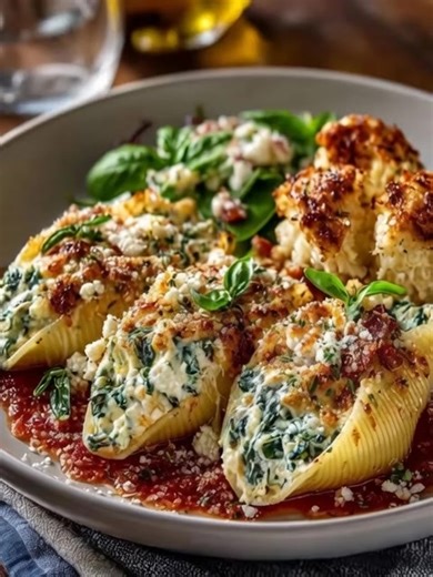Spinach and ricotta stuffed shells with lemon zest Ingredients 1 ½ cups ricotta cheese (whole milk preferred) 1 ½ cups fresh spinach, finely chopped (or 1 cup thawed frozen spinach, squeezed dry) ½ cup grated Parmesan cheese 1 egg, lightly beaten | Mediterranean Diet & Recipes For Beginners