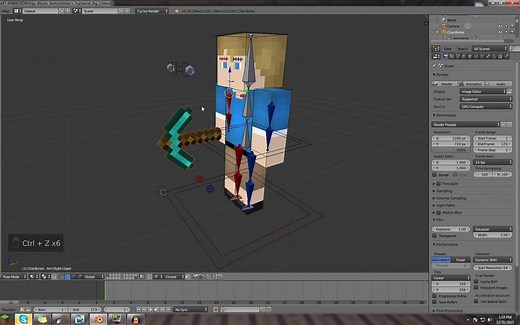 [Arbiter 617] 捡拾物品 - 我的世界动画小提示 三 （Blender）