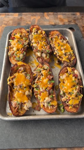 Chicken bacon ranch fried potato skins | Miguels cookingwithfire