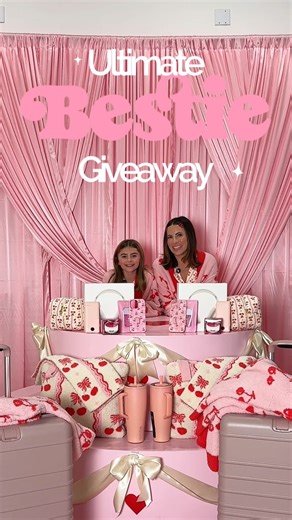 Staykation on Instagram: "ULTIMATE BESTIE GIVEAWAY!! 👯‍♀️💘 Our Be Mine Kollection is almost here so this one is for you and your bestie (or mini bestie)! All you gotta do is like this reel + comment a 👯‍♀️ (each comment is an entry) + share this reel to your stories (we’ll ask for proof) and one of you will win ALL of this: 💘Two brand new Cherry On Top Quillows 💘Two brand new Cherry On Top Lovie Blankets 💘Two brand new Cherry On Top Pajamas 💘Two brand new Cherry On Top Fluffy Robes 💘Two 
