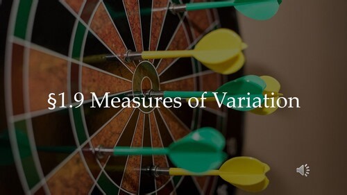 1.9 Measures of Variation