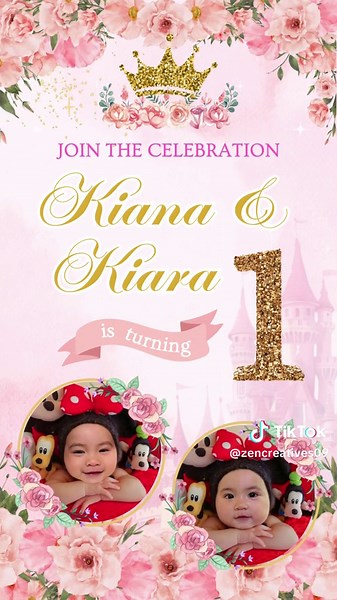 Minnie Mouse Theme Digital Invitation for 1st Birthday