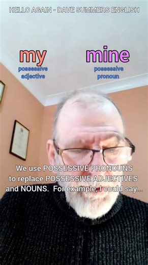 57K views · 963 reactions | Learn English. Grammar: Possessive adjectives and possessive pronouns ("MY" and "MINE"). DSE250115. #englishgrammar #learnenglish | Itspapidiego | Facebook
