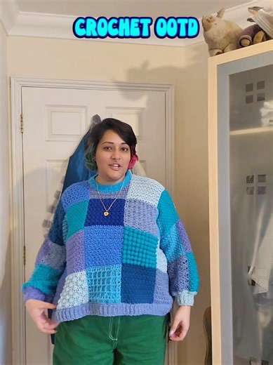 a fun lil crochet ootd ft my Perfect Ten Sweater which is currently being pattern tested! 🧶✨️ #crochetootd #crochetoutfit #crochetsweater #crochetinspo #crochetoutfitinspo