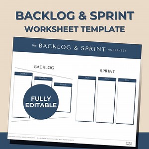 Backlog & Sprint Worksheet Template - Agile Project Management Tool for Planning, Tracking and Organizing Sprints - Etsy UK