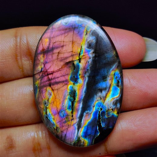 Multi Purple Spectrolite Labradorite Cabochon -flashy Natural Gemstone for Jewelry Making(44x30x4) - Etsy
