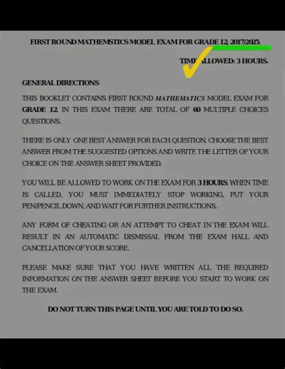 EXAM MATHS GRADE 12: 2025 Overview