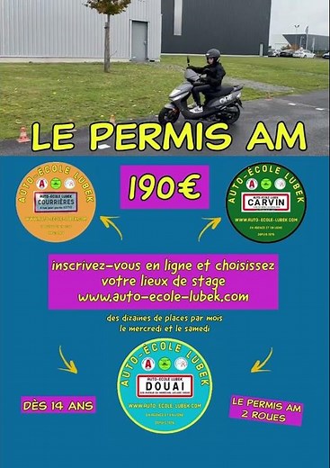 le permis am 2 roues : tout est en ligne, choisissez vos dates , lieux de stages sans vous déplacer
