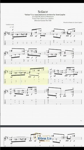 Solace (Scott Joplin) arr for Acoustic Fingerstyle Guitar
