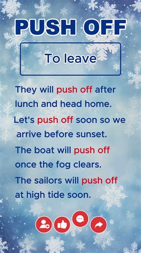 PUSH OFF Phrasal Verbs in English with Meaning and Examples