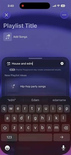 iOS 26.4:Playlist Playground - AI generated playlists based on a prompt