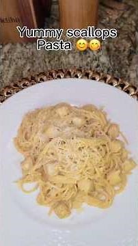 Scallops garlic pasta for dinner 🥘 #food #cooking