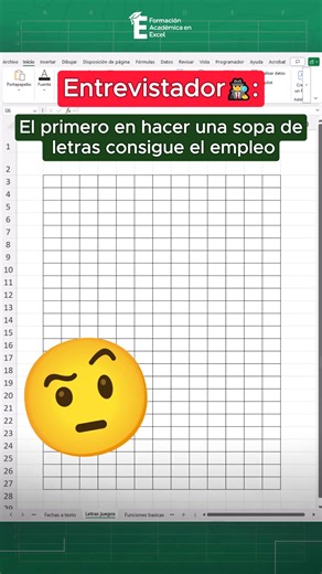 1.6M views · 36K reactions | Sopa de letras en solo 30 segundos con Excel. ✅ #excel #exceltips #exceltutorial #excelbasico | FAE - Formación Académica Excel | Facebook