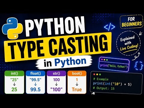 🐍 Python Type Casting Explained | Beginner Friendly Tutorial with Live Coding