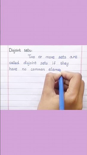 Define Disjoint Sets #shorts