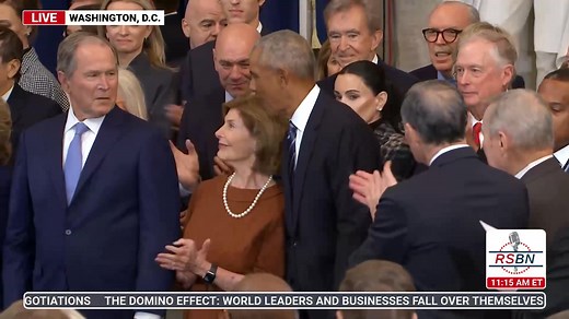 The 44th President of the United States, Barack Obama arrives at the Capitol | Right Side Broadcasting