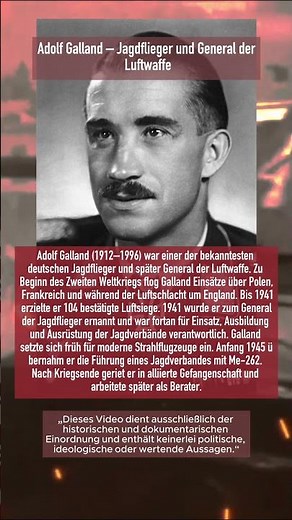 Adolf Galland – Jagdflieger und General der Luftwaffe | Luftkrieg WW2