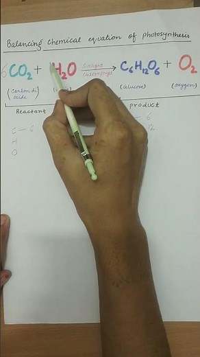 How to balance chemical equation of photosynthesis #shorts #youtubeshorts #learningtutorials