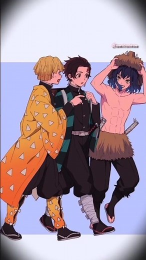 Zenitsu x tanjiro x inosuke female version 🤭 #demonslayer #genderswap #anime #edit #trending #shorts