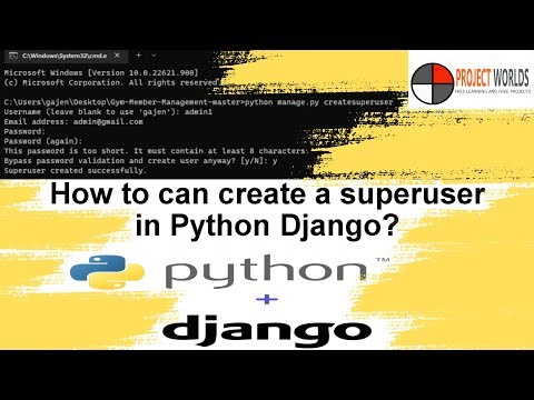 How to create Superuser in python Django| Projectworlds