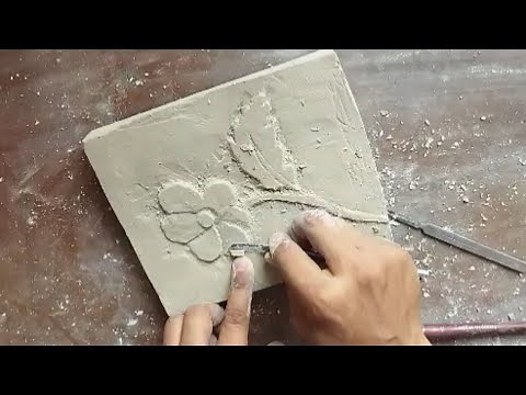 Plaster Art/ Plaster of Paris Carving/ Relief Work for Beginner @AmurtArt